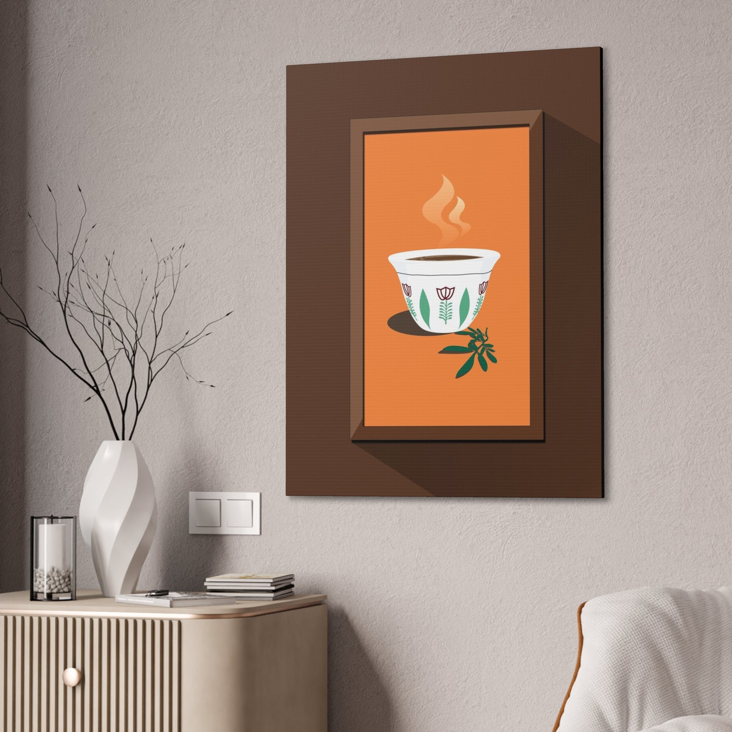 Coffee Serenity Canvas - Traditional Ethiopian Coffee Cup Wall Art