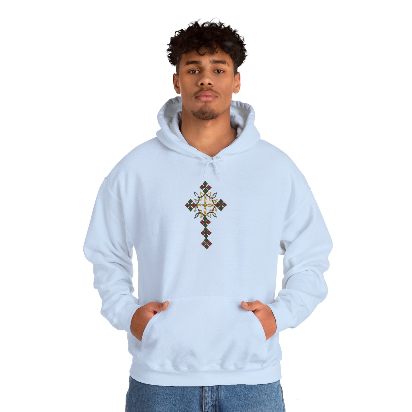 Ethiopian Cross Design Unisex Hooded Sweatshirt