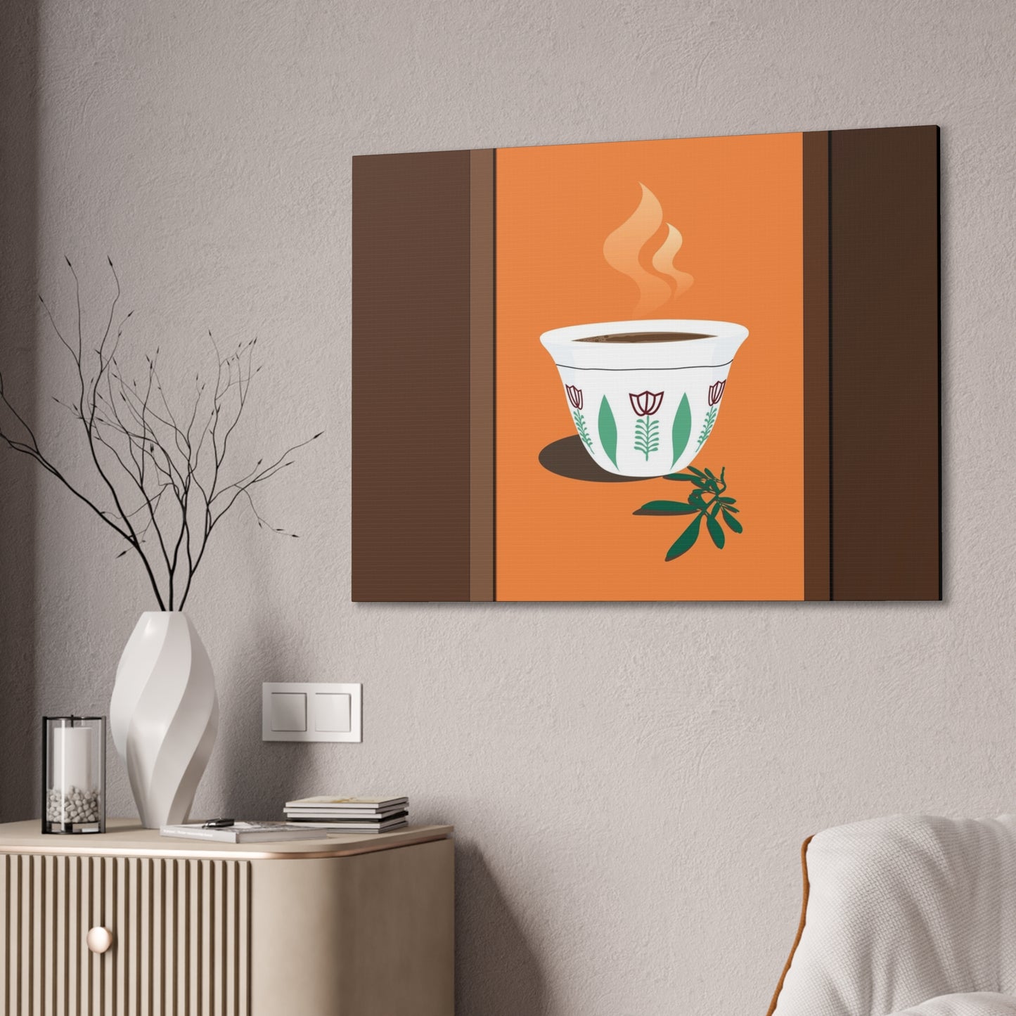 Coffee Serenity Canvas - Traditional Ethiopian Coffee Cup Wall Art