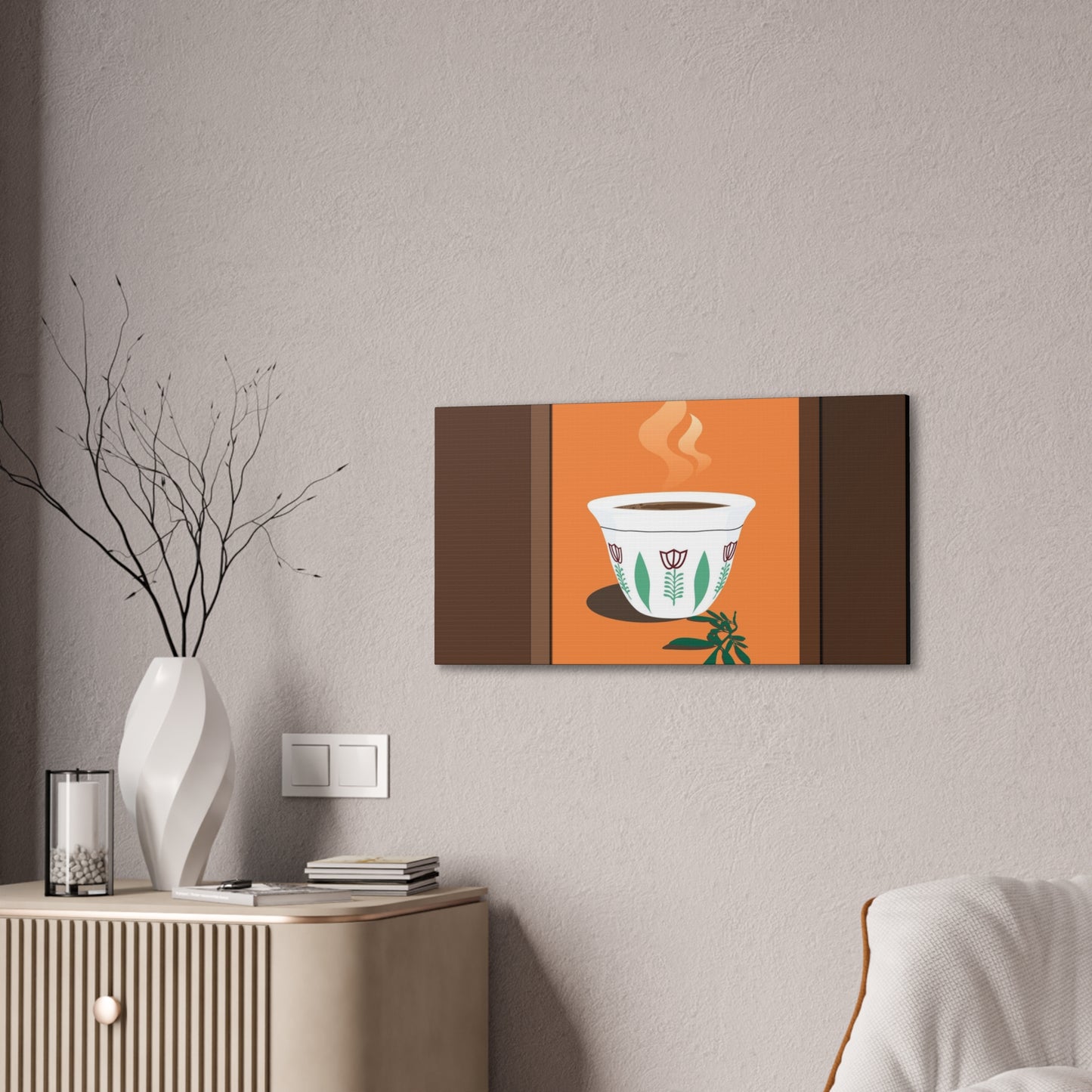 Coffee Serenity Canvas - Traditional Ethiopian Coffee Cup Wall Art