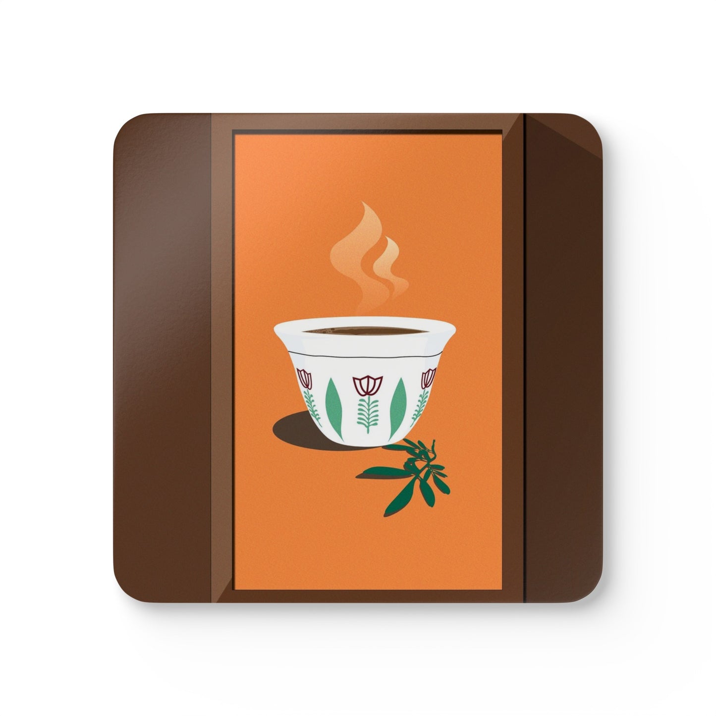 Corkwood Coaster Set: Ethiopian Coffee Design