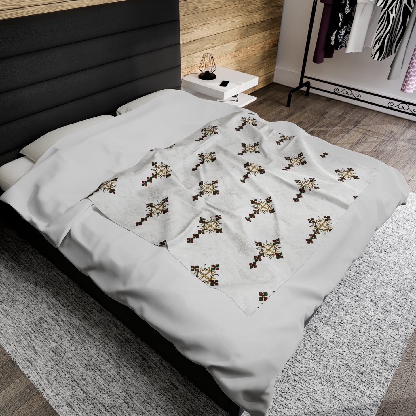 Velveteen Plush Blanket - Ethiopian Cross Design