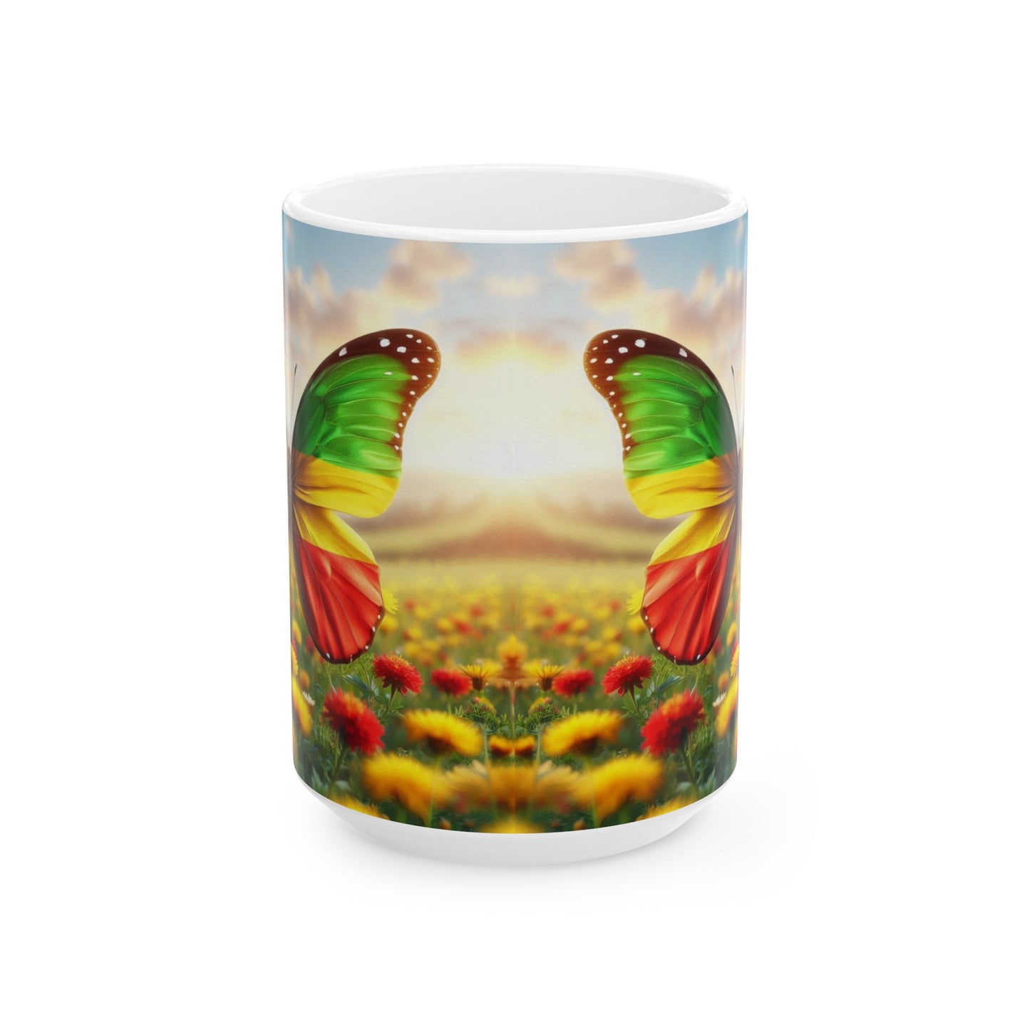 Ceramic Mug, (11oz, 15oz): Butterfly