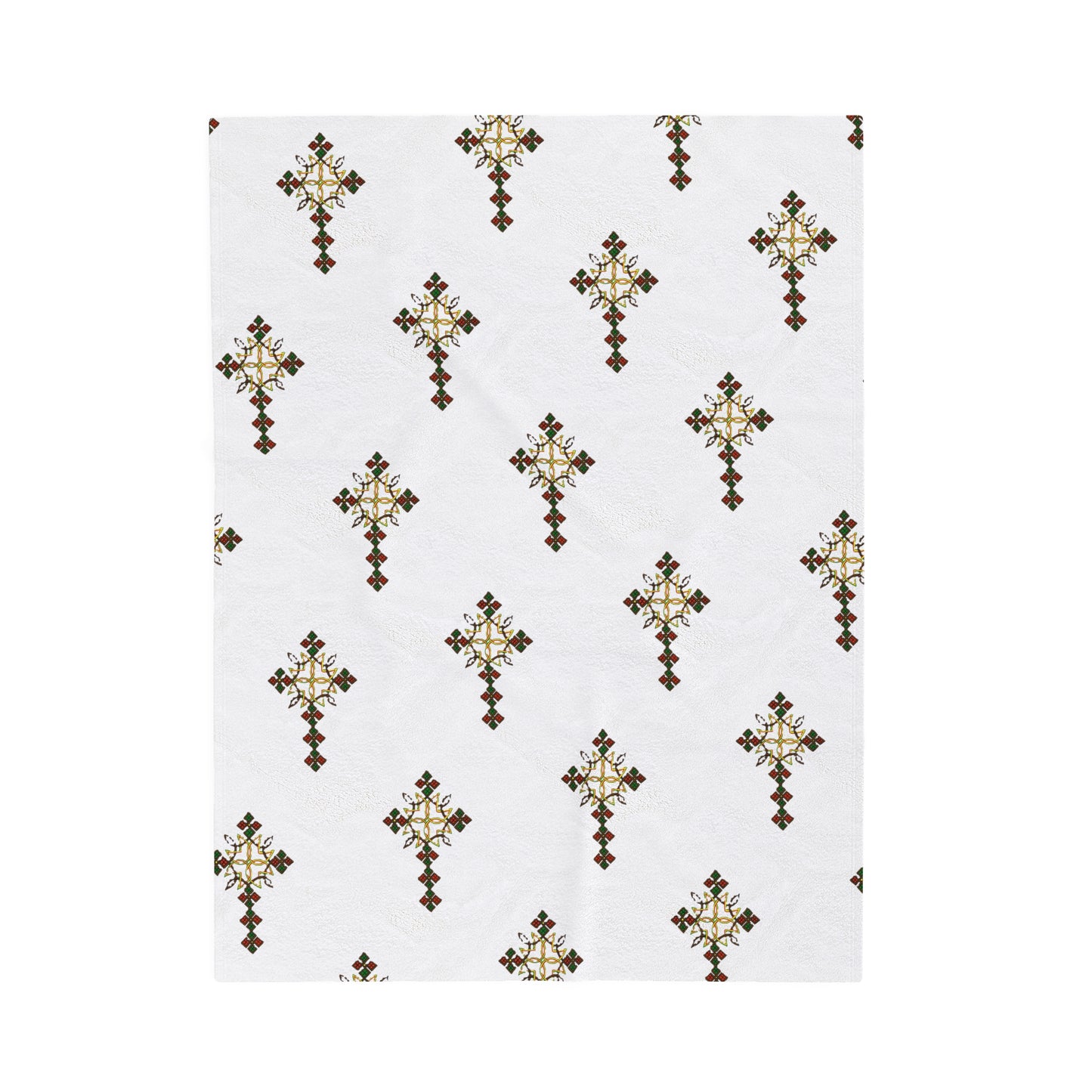 Velveteen Plush Blanket - Ethiopian Cross Design