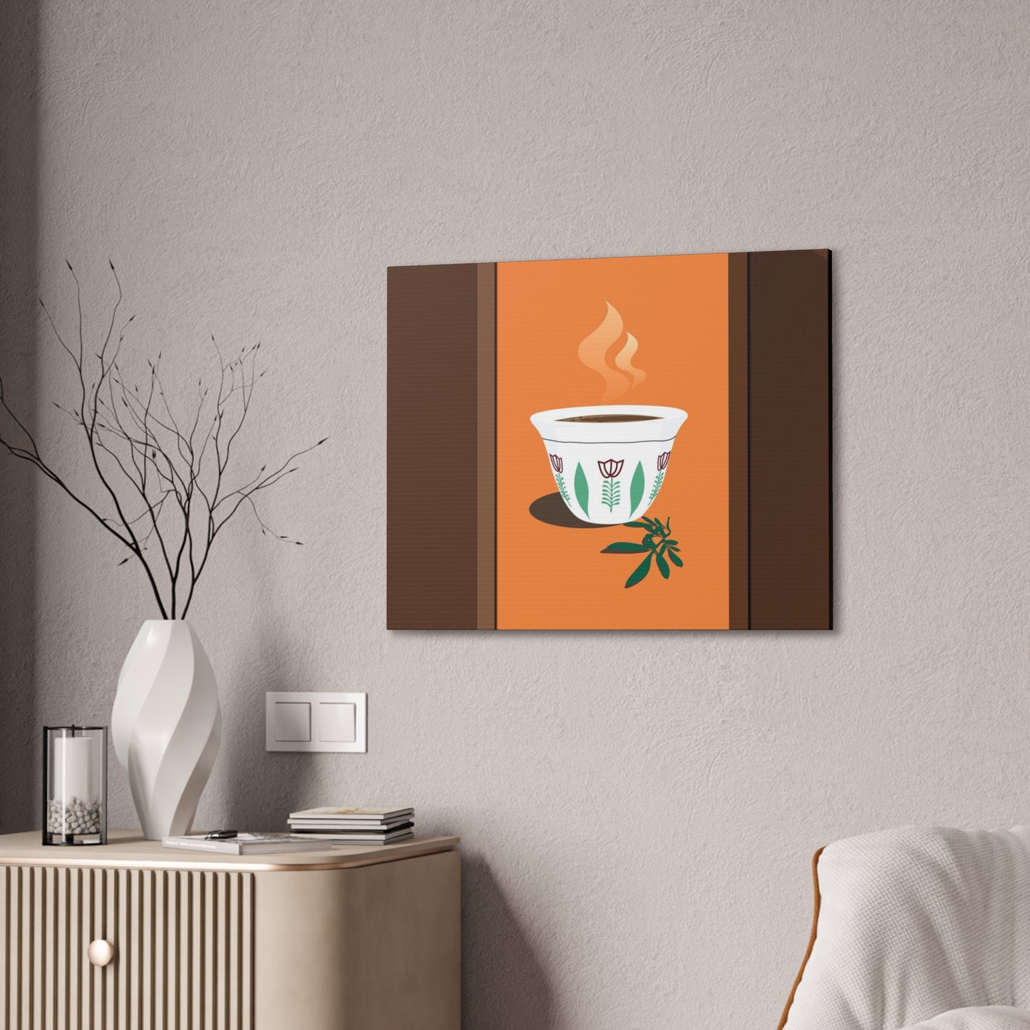 Coffee Serenity Canvas - Traditional Ethiopian Coffee Cup Wall Art