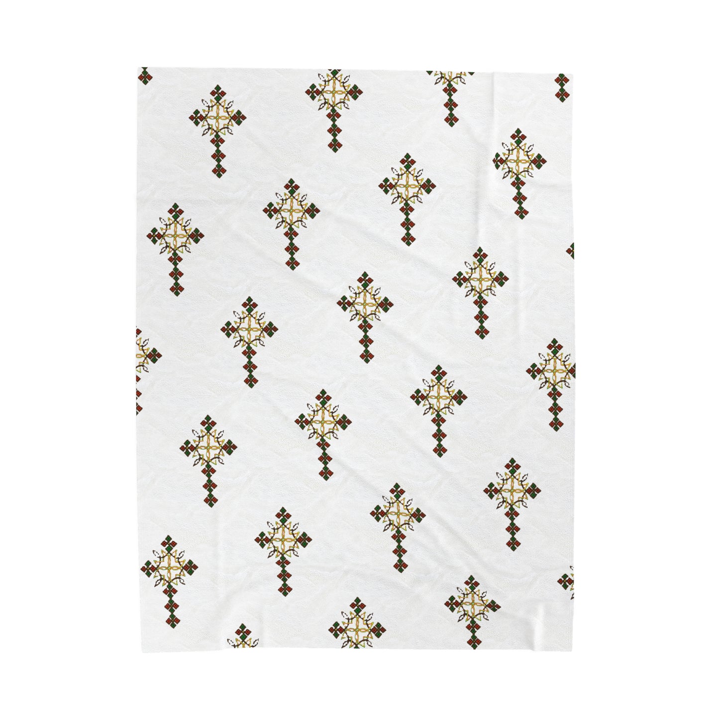 Velveteen Plush Blanket - Ethiopian Cross Design