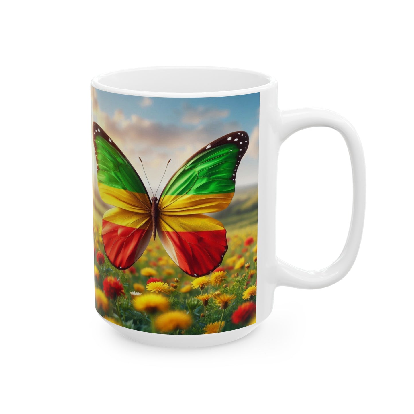 Ceramic Mug, (11oz, 15oz): Butterfly