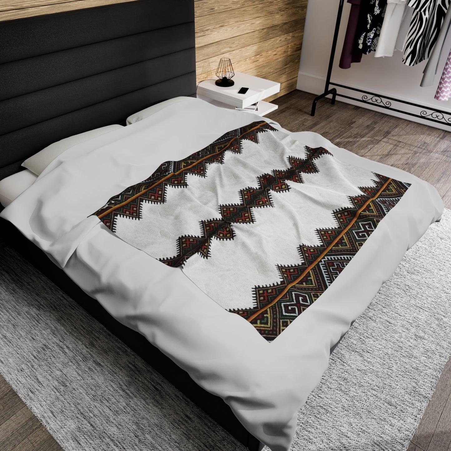 Velveteen Plush Blanket - Ethiopian Tilet Design