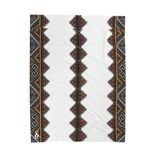 Velveteen Plush Blanket - Ethiopian Tilet Design