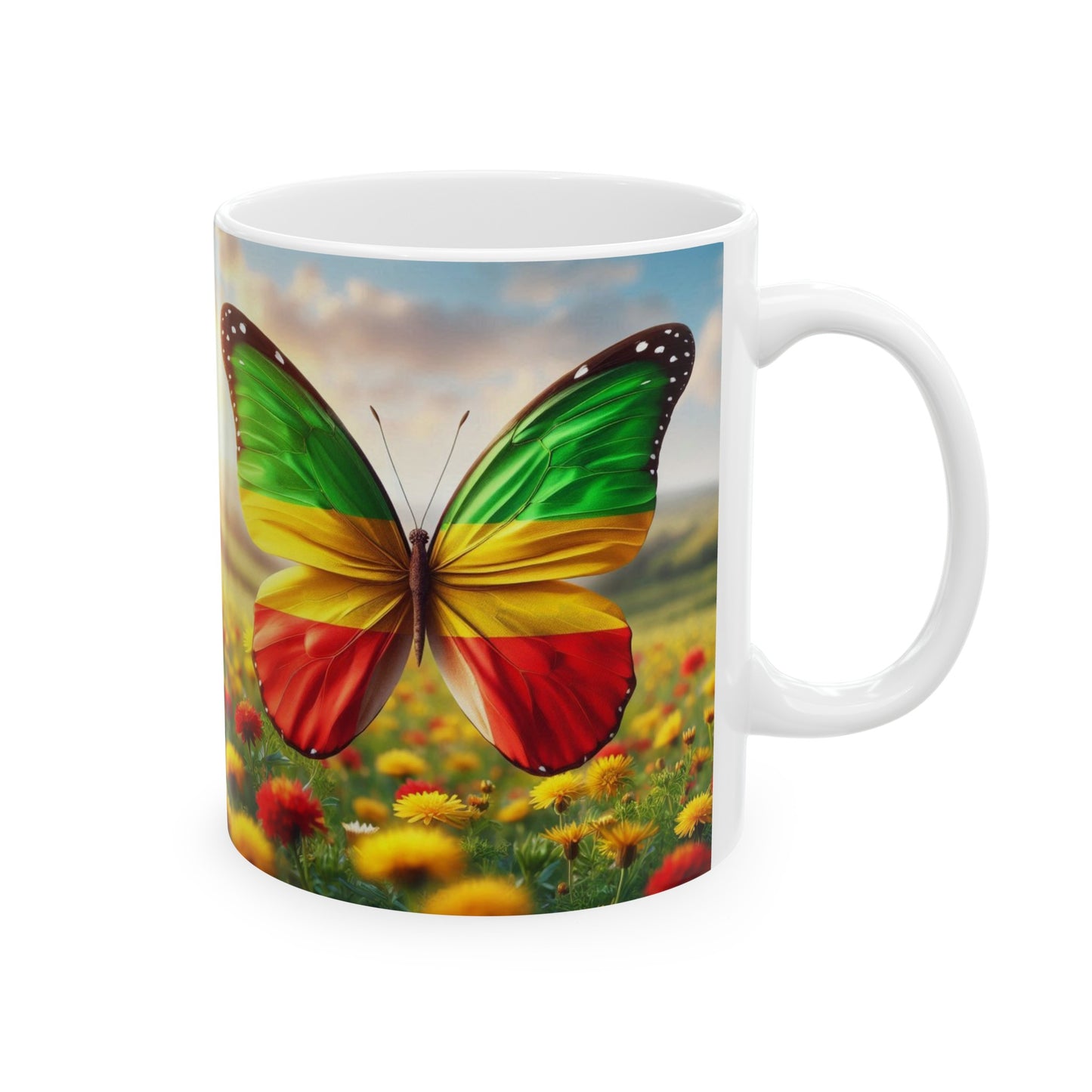 Ceramic Mug, (11oz, 15oz): Butterfly