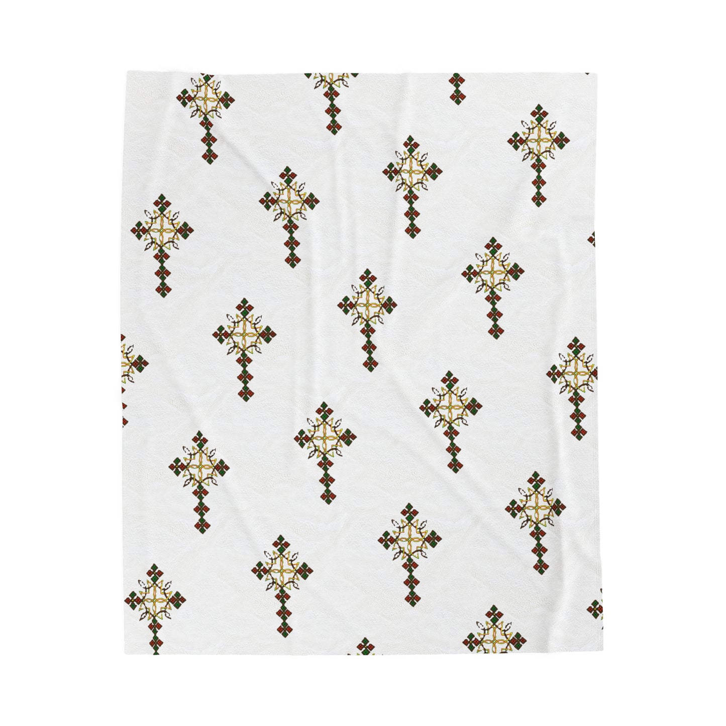 Velveteen Plush Blanket - Ethiopian Cross Design