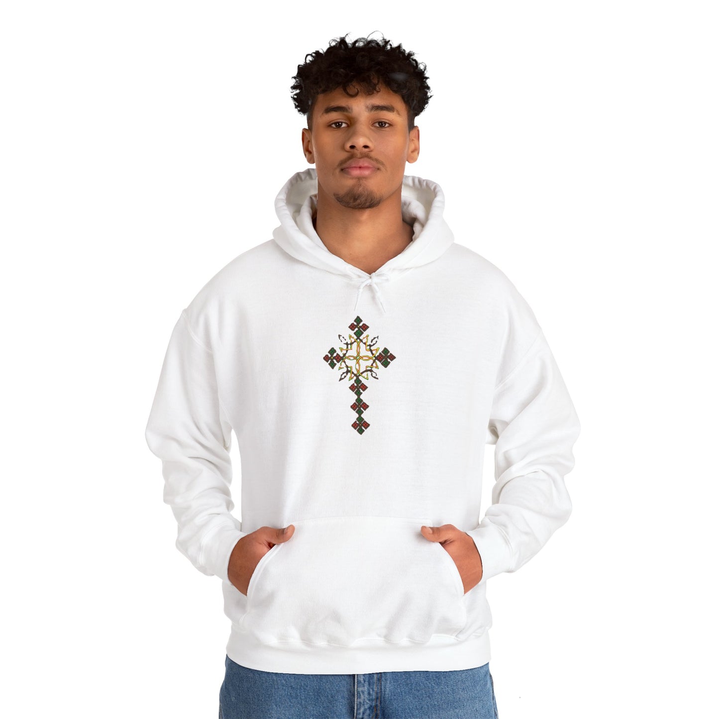 Ethiopian Cross Design Unisex Hooded Sweatshirt