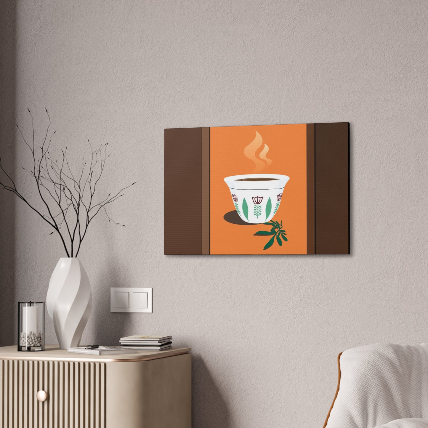 Coffee Serenity Canvas - Traditional Ethiopian Coffee Cup Wall Art