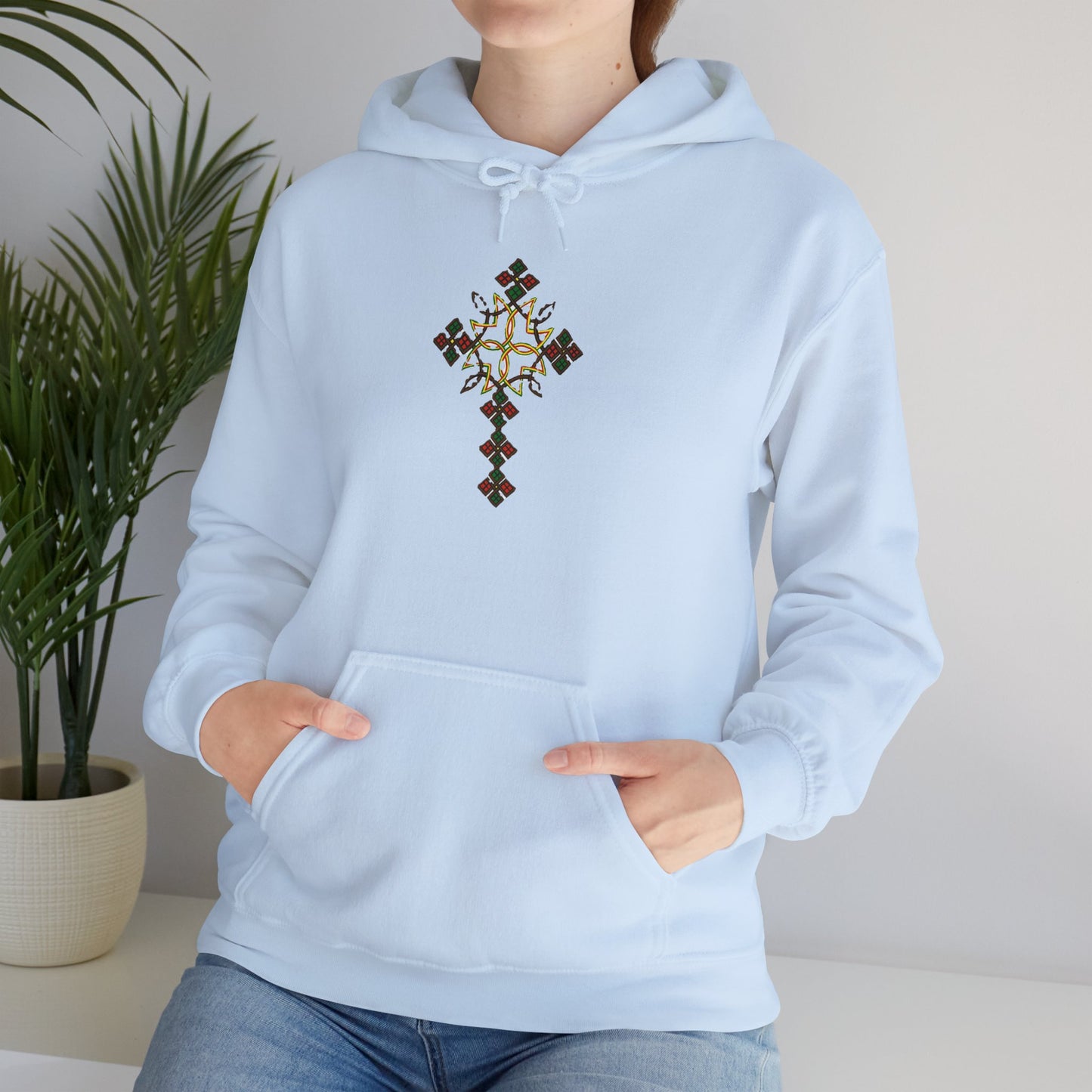 Ethiopian Cross Design Unisex Hooded Sweatshirt