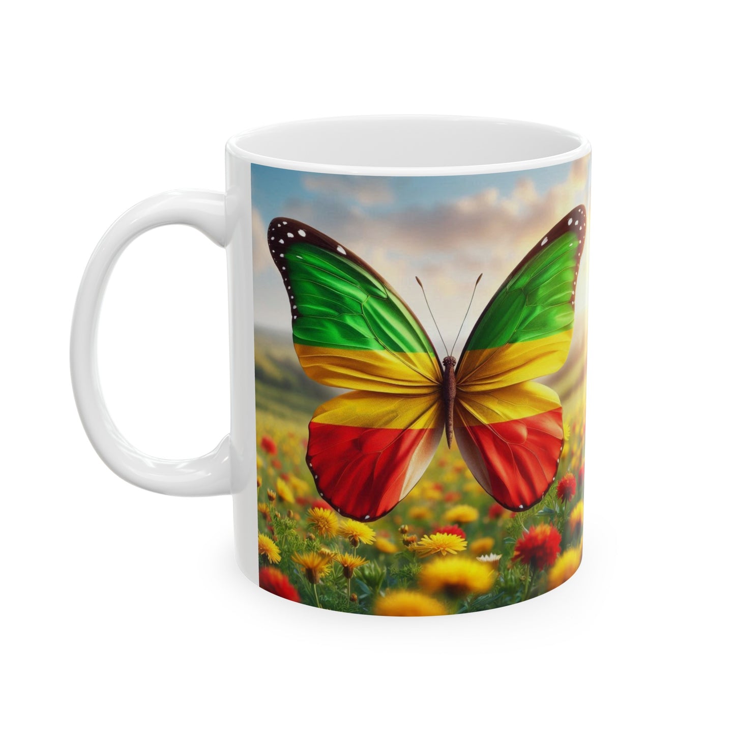 Ceramic Mug, (11oz, 15oz): Butterfly