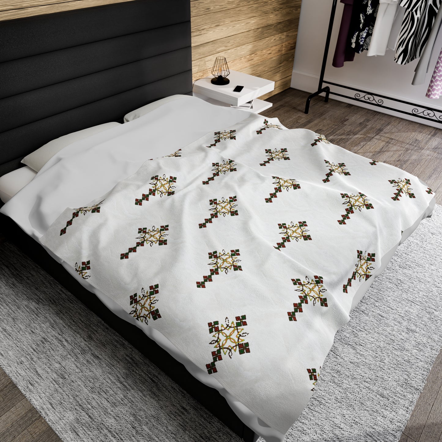 Velveteen Plush Blanket - Ethiopian Cross Design