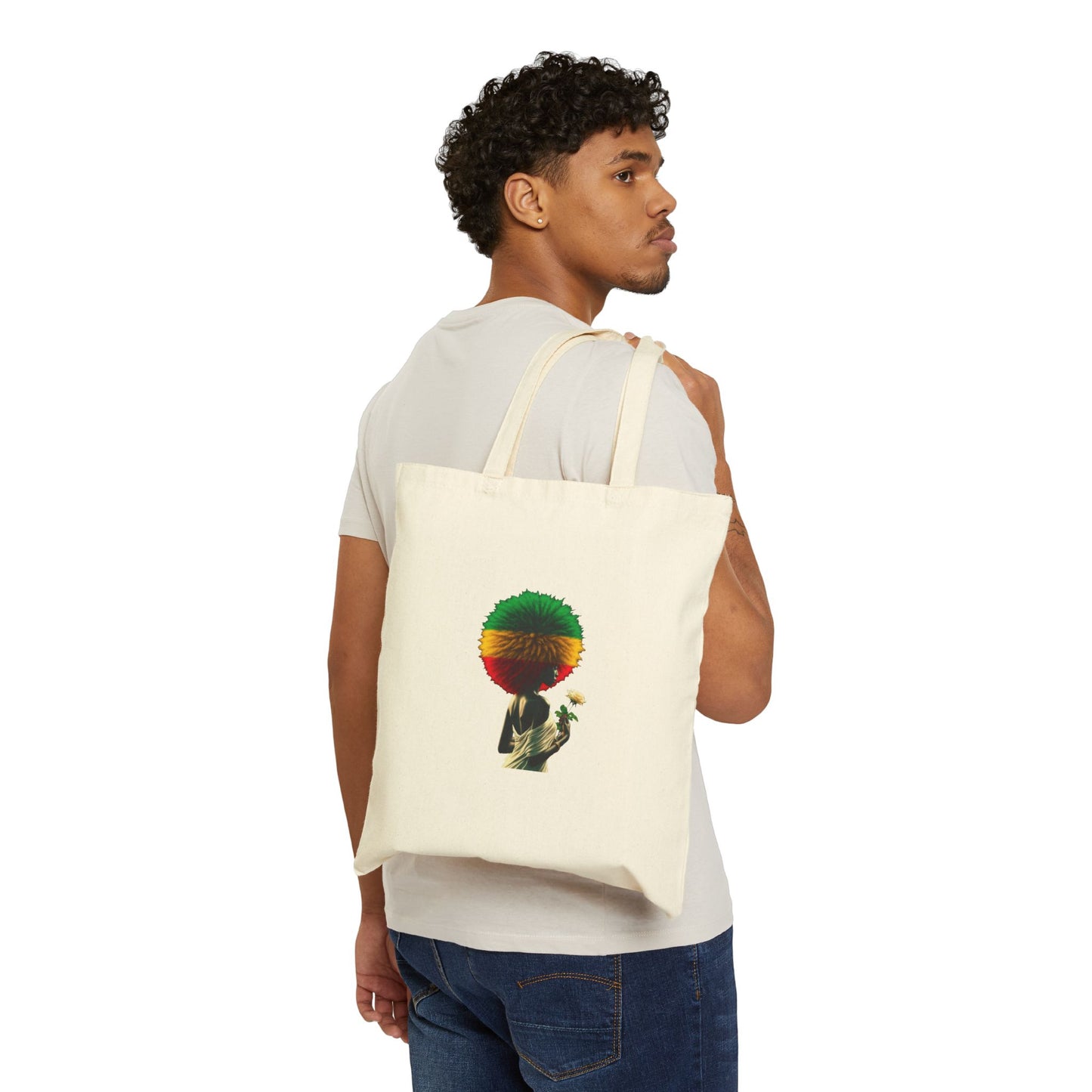 Canvas Tote Bag: Afro Design