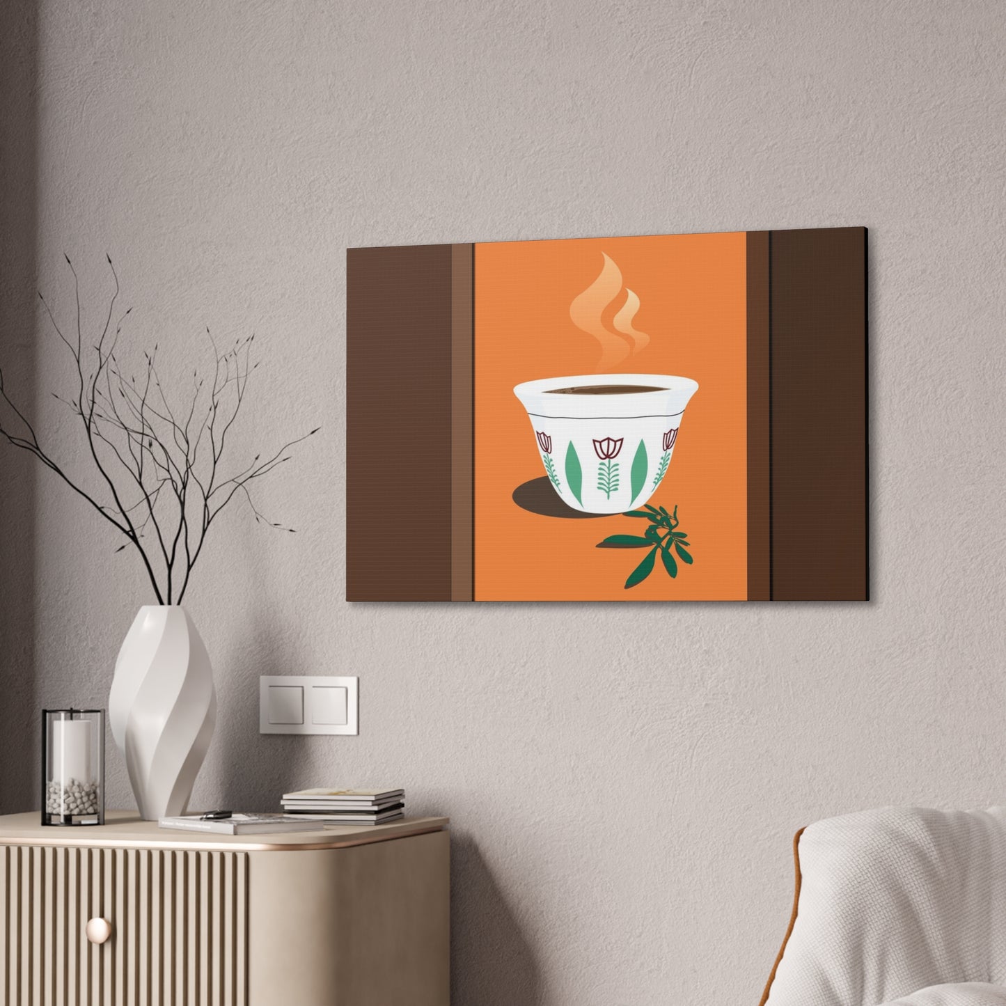 Coffee Serenity Canvas - Traditional Ethiopian Coffee Cup Wall Art