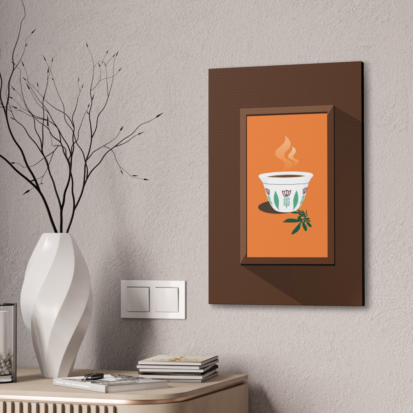 Coffee Serenity Canvas - Traditional Ethiopian Coffee Cup Wall Art