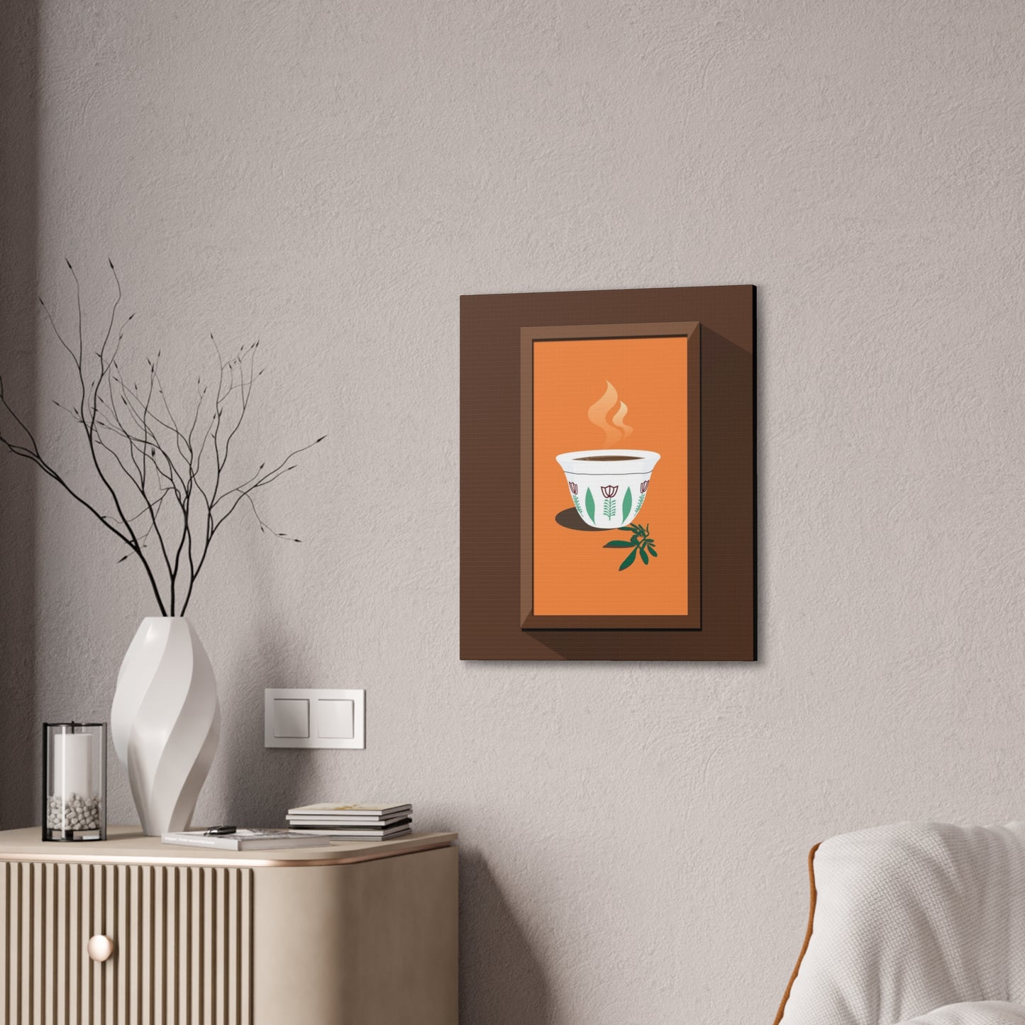 Coffee Serenity Canvas - Traditional Ethiopian Coffee Cup Wall Art