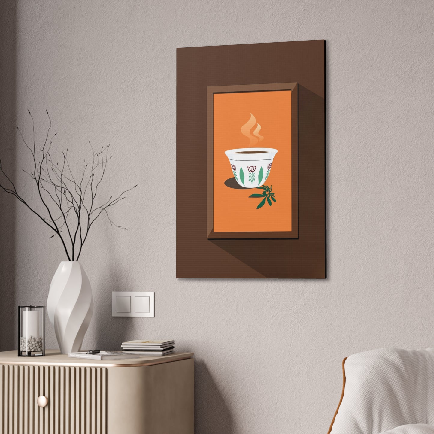 Coffee Serenity Canvas - Traditional Ethiopian Coffee Cup Wall Art