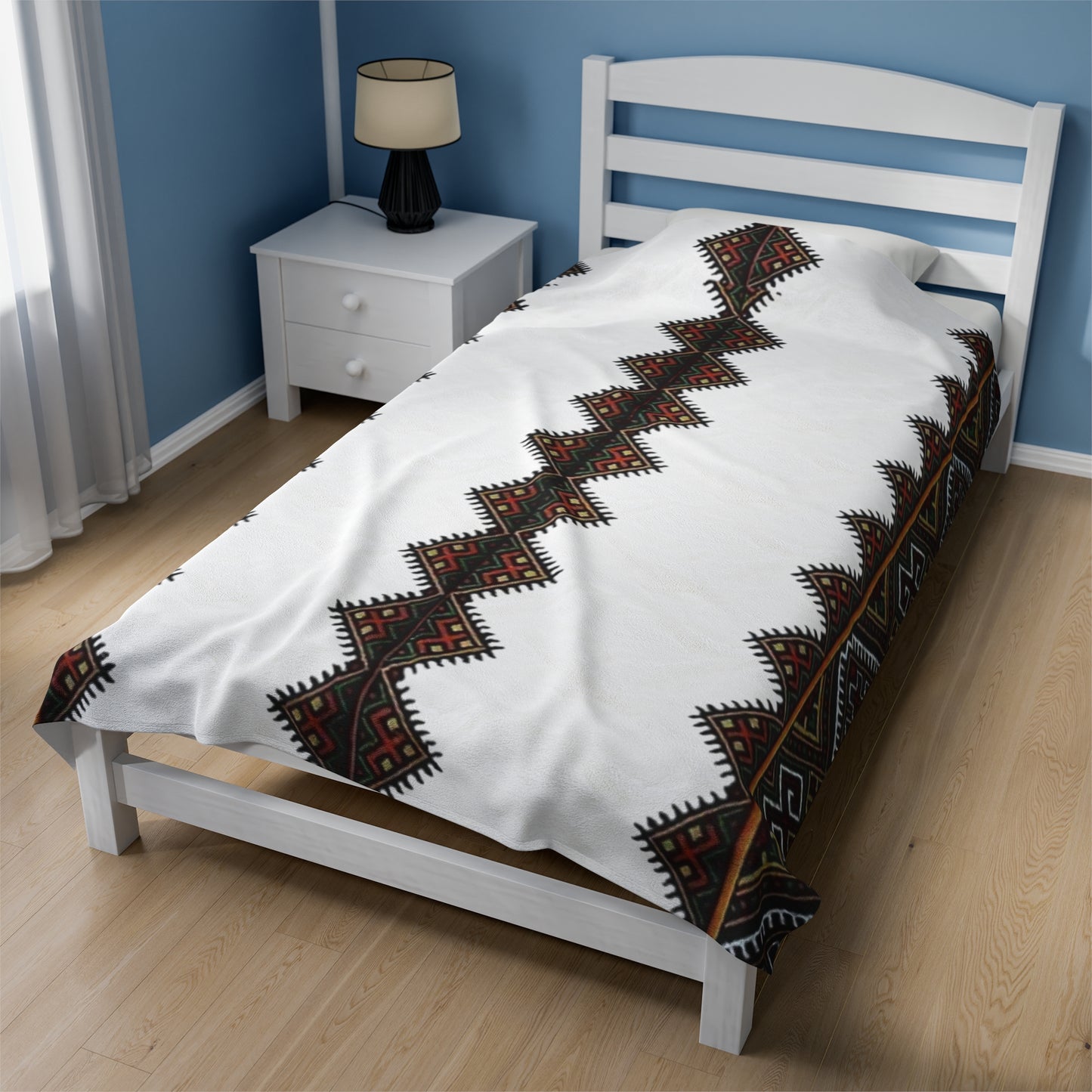 Velveteen Plush Blanket - Ethiopian Tilet Design